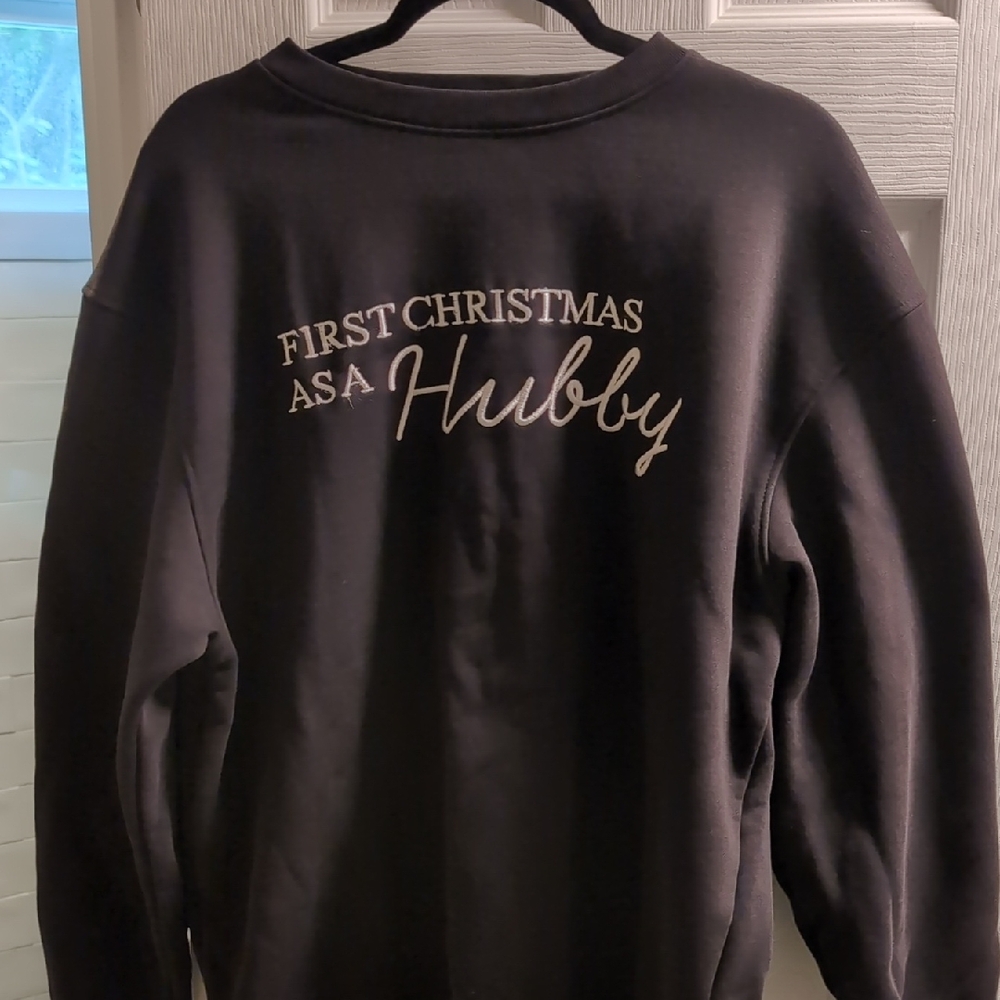 Men's Black Crewneck Sweater - First Christmas as a Hubby
